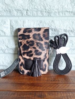Nwt K. Carroll Accessories Leopard Print Black Crossbody Purse